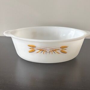 Anchor Hocking Fire King Wheat Pattern 8 inch dish